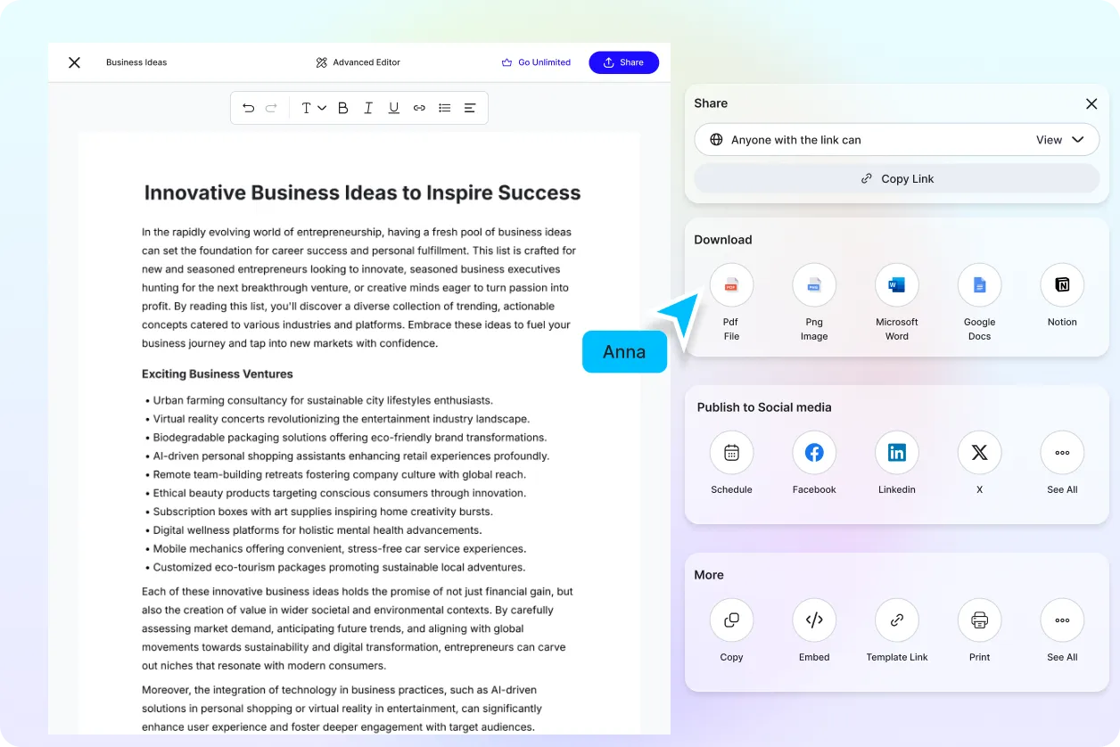 Free AI Ideas Generator, Free Idea List Maker Online